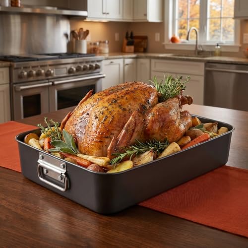 Jucoan Lasagna Pan 3 Inch Deep, 16 x 11.5 Inch Large Baking Pan Casserole Dishes for Oven, Non-Stick Baking Dishes Roasting Pan Brownies Pan for Thanksgiving, Christmas, Housewarming Gifts - Dishwasher Safe