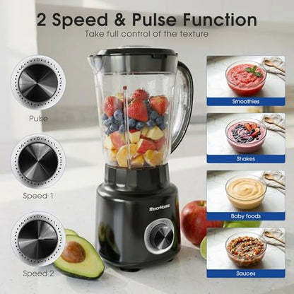 REXYHOME Blender, 700W Countertop Blenders for Kitchen, 50oz BPA-Free Jar, 3-Speed Blender for Smoothies, Shakes, Ice Crushing & Frozen Fruit