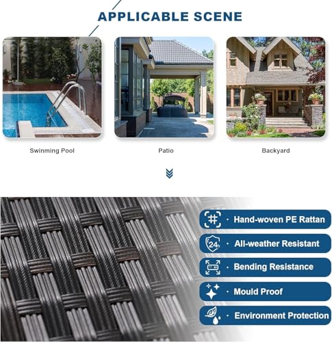 Kullavik 14 Piece Patio Furniture Set, Outdoor Wicker Sectional Sofa
