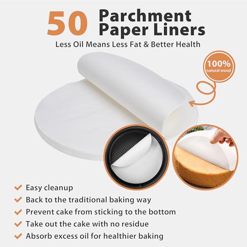 Springform Pan Set of 3 Leakproof Spring Form Pan for Cheesecake, Nonstick 4 7 9 Inch Cheesecake Pan with Silicone Protector, Springform Cheese Cake Pans Sets for Baking with 50Pcs Parchment Paper