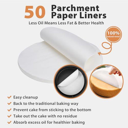 Springform Pan Set of 3 Leakproof Spring Form Pan for Cheesecake, Nonstick 4 7 9 Inch Cheesecake Pan with Silicone Protector, Springform Cheese Cake Pans Sets for Baking with 50Pcs Parchment Paper