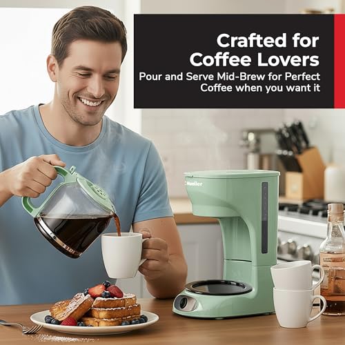MUELLER HOME 12-Cup Drip Coffee Maker, Green, Borosilicate Carafe