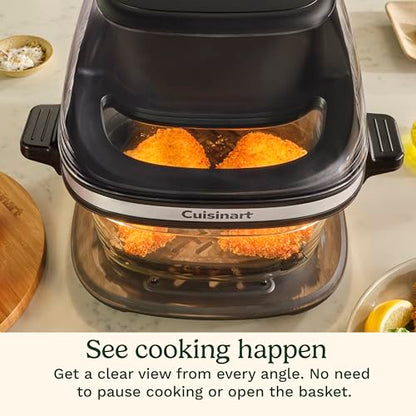 Cuisinart ClearView 4-Quart Air Fryer with Glass Basket and PFAS-Free Ceramic Nonstick Crisper Plate, 5 Cooking Functions, 2 Custom Presets, Adjustable Temperature up to 450°F, 3-Year Warranty, AFC-4