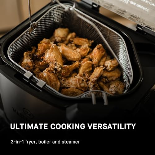 Masterbuilt® 3-in-1 10 Liter XL Electric Turkey Fryer plus Boiler and Steamer Combination with Drain Basket and Breakaway Safety Cord in Stainless Steel