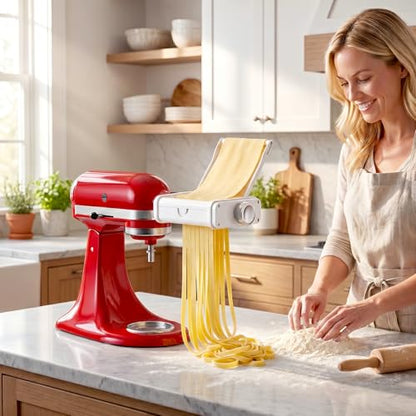 Gvode 3-in-1 Pasta Attachment for KitchenAid Stand Mixer, Includes Spaghetti Cutter, Pasta Roller and Fettuccine Cutter, Pasta Maker, Noodle Maker, Pasta Machine