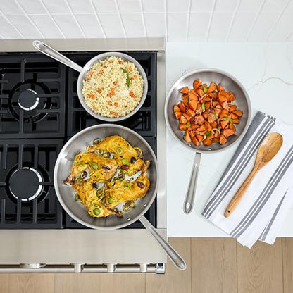All-Clad D5® Stainless Steel Core 10 Piece Cookware Set- Made in USA- The Upgrade for Supremely Even Heat- Includes Frying Pans, Saucepan, Sautépan, Stockpot -Oven Safe & Induction Compatible