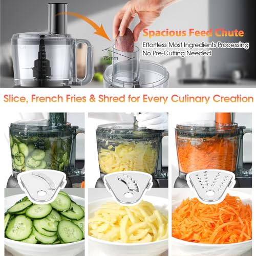 12 Cup Smart Food Processor, Electric Food Chopper Slicer