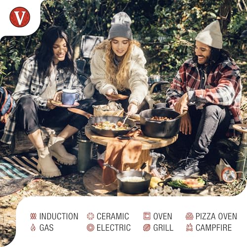 Victoria 8-Inch Cast Iron Skillet, Pre-Seasoned Cast-Iron Frying Pan with Long Handle, Made in Colombia