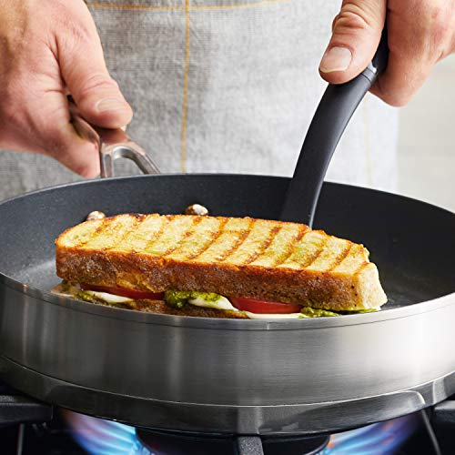 KitchenAid 71012 3-Ply Base Brushed Stainless Steel Nonstick Round Grill Pan/Griddle, 10.25 Inch