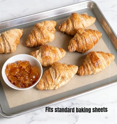 Silicone Baking Mats, Full size, Baking Sheet Liners, Pack of 2, Oven Safe, 16 x 24 inch (40x60 cm), Non-Stick, Silicone Baking Sheet Liner, Perfect For Baking Macarons Cookies And Cakes