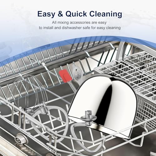 Camic Stand Mixer, 4.2QT+5.3QT Two bowls Electric Food Mixer, 10 Speeds with Digital setting 3-IN-1 Kitchen Mixer for Baking Cakes Cookie Bread Salad with Egg Whisk,Dough Hook,Flat Beater (White)