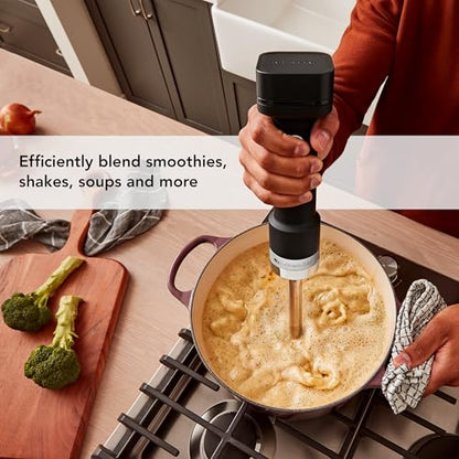 KitchenAid Go Cordless Hand Blender with Accessories - battery sold separately, KHBRV05, Black Matte