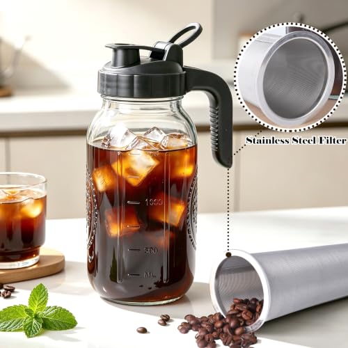 Cold Brew Coffee Maker 64oz Iced Coffee Maker with Stainless Steel Filter