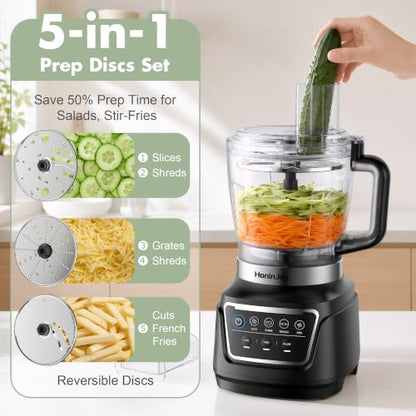 HoninJoy 14-in-1 Food Processor Blender Combo, All-in-One Kitchen Blender