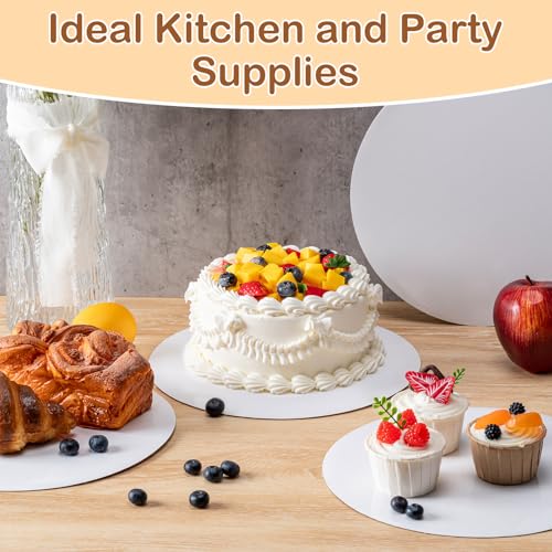 YUNZT 6 Pcs Cake Boards,White Cake Boards 10 inch Round,100%Food-graded Cardboard Cake Rounds,Waterproof and Oil-proof Cake Base for Cake DIY, Wedding, Birthday, Dessert, Pizza Decorating & Exhibition