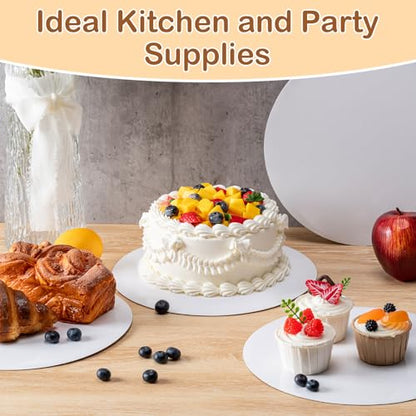 YUNZT 6 Pcs Cake Boards,White Cake Boards 10 inch Round,100%Food-graded Cardboard Cake Rounds,Waterproof and Oil-proof Cake Base for Cake DIY, Wedding, Birthday, Dessert, Pizza Decorating & Exhibition