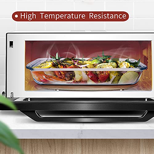 TIBLEN 2-Pack Glass Baking Dishes – 102 oz & 75 oz (2.2 L + 3.0 L) Large Oven-Microwave-Freezer Safe Borosilicate Glass Bakeware for Cooking & Food Storage