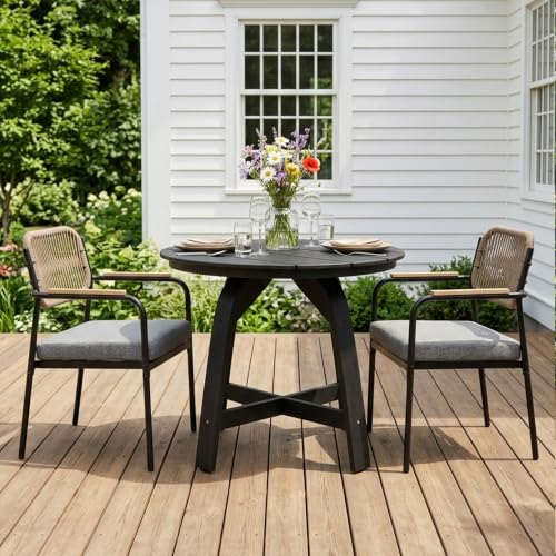 DAYARUS 5-Piece HDPE Outdoor Dining Sets, Patio Table and Chairs Set of 4