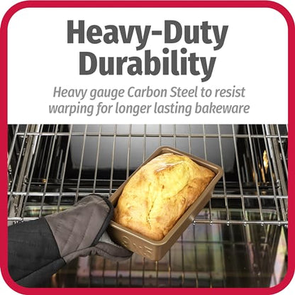 GoodCook BestBake Nonstick Textured Carbon Steel Loaf Pan, 9" x 5", Bronze