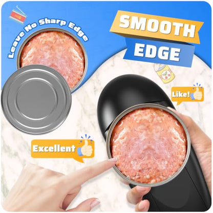 Electric Can Opener, One Touch Battery Operated Hands Free Automatic Can Opener with Smooth Edge Cut for Seniors, Arthritis & Weak Hands, Kitchen Gadget Fits Most Standard Cans