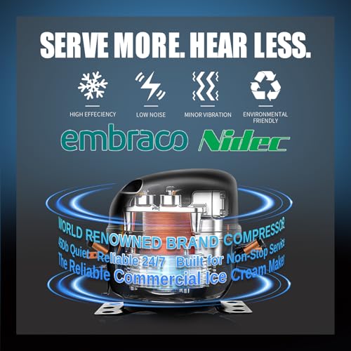 Commercial Ice Cream Maker, 6.8-8.4 Gal/H, 2 * 8L Hopper 110V Countertop Soft Serve Ice Cream Machine, 3 Flavors Puffing Alarm Pre-Cooling For Shops Cafes Dessert Stores, Auto Clean & Touch Screen