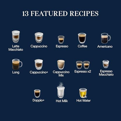 De'Longhi Magnifica Evo Next Fully Automatic Espresso Machine - Programmable Coffee Maker with Grinder and Milk Frother - Hot & Cold Brewer for Espresso, Latte, Cappuccino, Americano, Tea and More