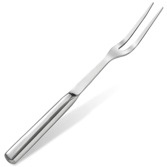 Two Pronged Carving Fork for Meat - 11" Stainless Steel Meat Fork, Rust Resistant, Difficult to Break, Comfortable Handle, Easy to Clean, Lightweight, for Convenient Slicing, Cooking & Serving