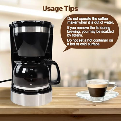 DITOSH 10 Cup Drip Coffee Maker One-Touch Anti-Drip Coffee Machine with Reusable Filter Carafe Auto Keep Warm Plate Spoon Coffee Pot Suitable for Home Use 110V