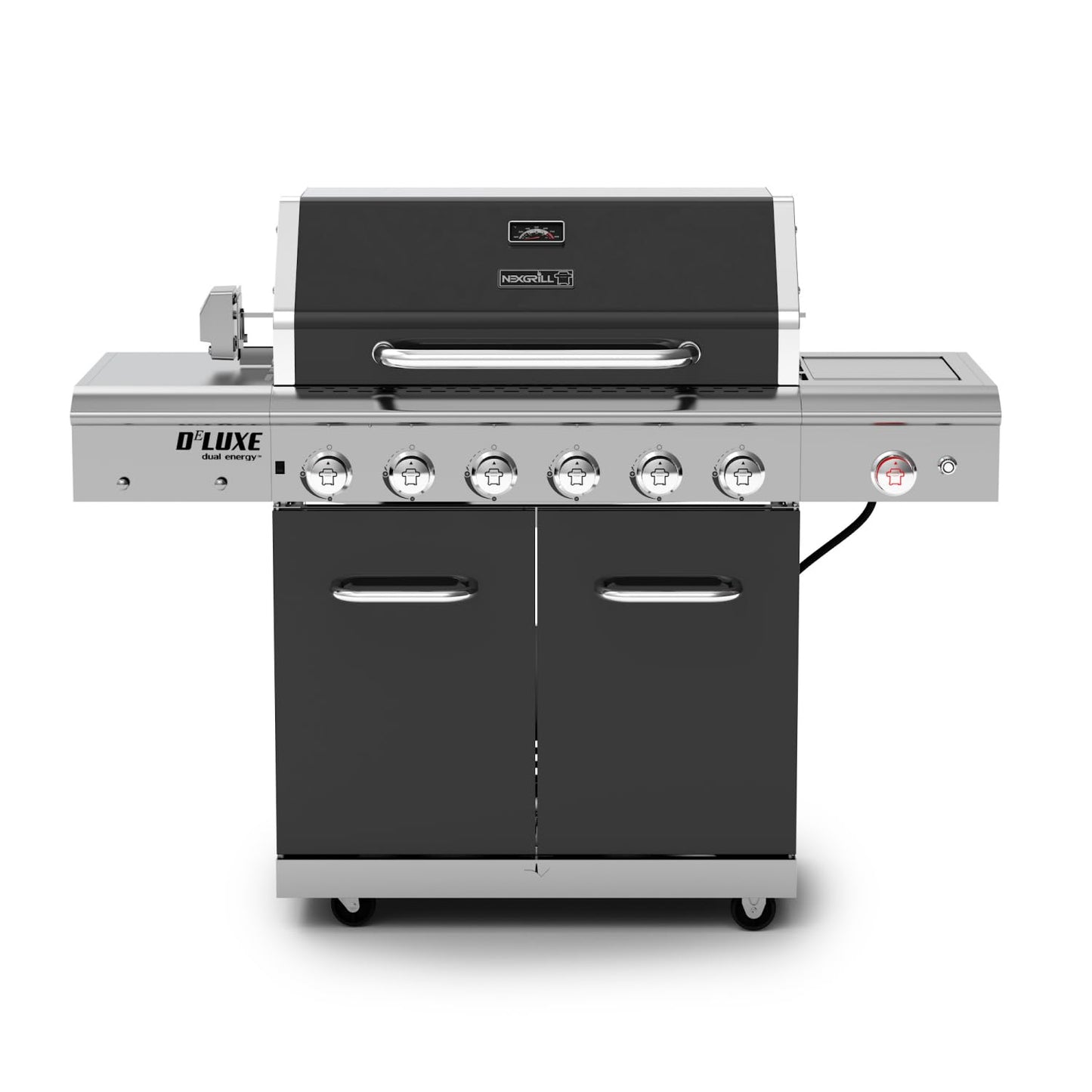 Nexgrill Deluxe 6-Burner Propane Gas Grill with Ceramic Searing Side Burner, Rotisserie Kit, 60,000 BTUs Output, and Stainless Steel Control Panel, BBQ Grill Perfect for Outdoor Gatherings - 720-0896B