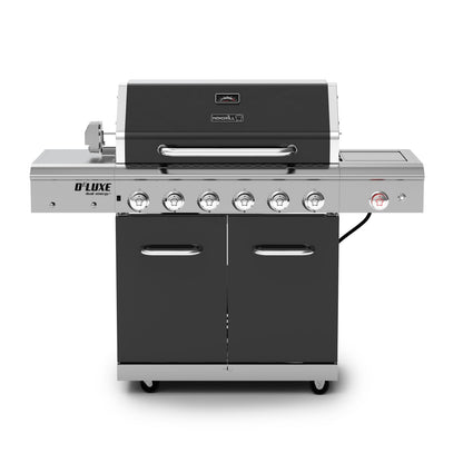 Nexgrill Deluxe 6-Burner Propane Gas Grill with Ceramic Searing Side Burner, Rotisserie Kit, 60,000 BTUs Output, and Stainless Steel Control Panel, BBQ Grill Perfect for Outdoor Gatherings - 720-0896B