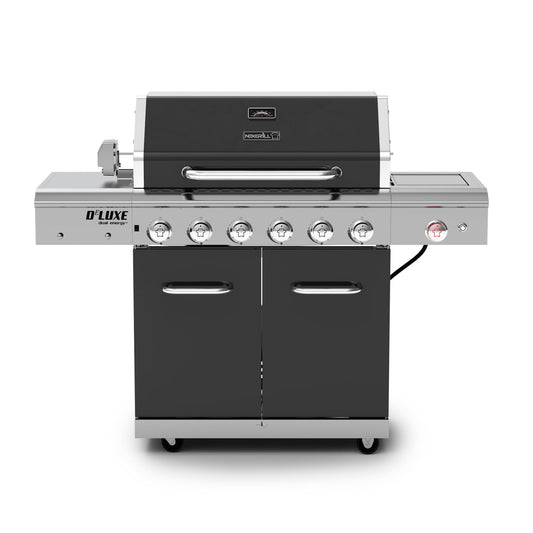 Nexgrill Deluxe 6-Burner Propane Gas Grill with Ceramic Searing Side Burner, Rotisserie Kit, 60,000 BTUs Output, and Stainless Steel Control Panel, BBQ Grill Perfect for Outdoor Gatherings - 720-0896B