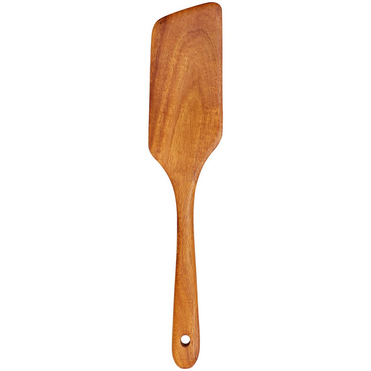 Teak Wooden Spatula for Cooking Wok Spatula Kitchen Turner for Mixing, Scraping, Baking Spatula Best Non Stick Wood Cooking Utensil Angled Flat Spatula Egg Flipper Spatula Scraper Fish Spatula Turner