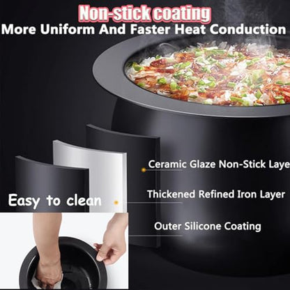 6L Automatic Cooking Machine,2000W auto Cooking Wok Fried Rice Machine,One-Click Smart Start, Three Speed Adjustable,360 ° Automatic Rotation, for Stir Frying,Stewing,Cooking,110V