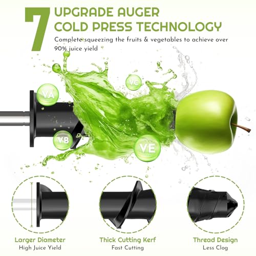 Masticating Juicer Attachment for KitchenAid Stand Mixer, Cold Press Juicer for KitchenAid Mixer Attachments with Dual Feed Chute, Slow Juicer Machine for Vegetables & Fruits by InnoMoon