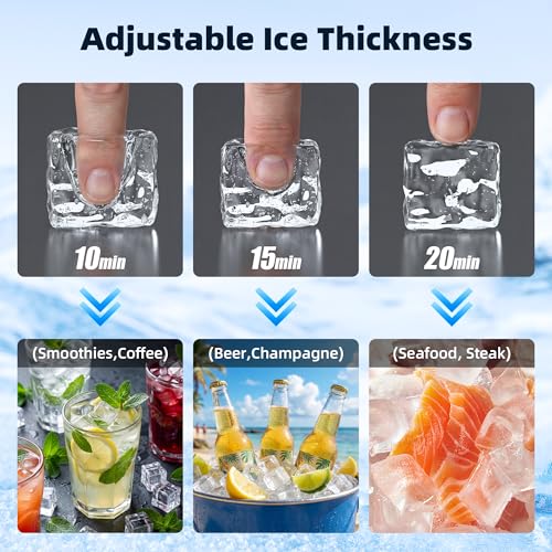 GSEICE Commercial Ice Maker Machine (80lbs/24H with 12lbs Ice Storage)