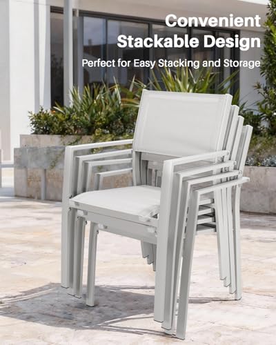 SEEHILL 11-Piece Extendable Patio Dining Set for 10 Person, Oversized Expandable Outdoor Dining Table and 10 Stackable Dining Chairs, Aluminum Outdoor Table and Chairs Set for Backyard, Deck, Poolside