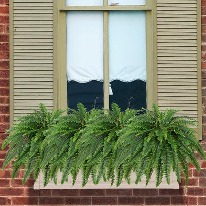 Dkaltm Artificial Boston Fern Bush- Set of 2 Large Artificial Ferns for Outdoors, 45Inch Large Faux Ferns, Suitable for Office & Living Room Decor, 55Branches for Each Bouquet