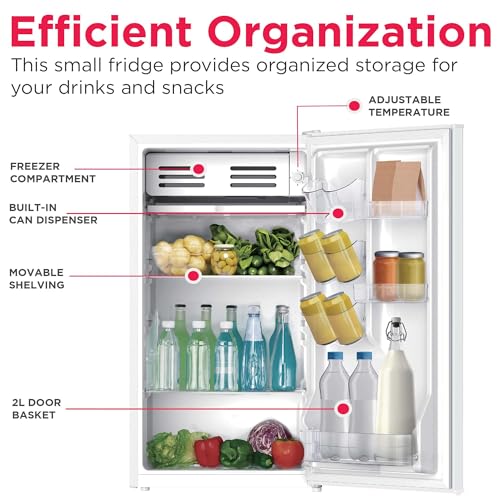 Frigidaire EFR331-WHITE 3.2 Cu ft Eraser Board Mini Compact Dorm Fridge (White)
