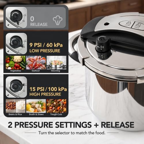 MICHELANGELO 6.3QT/6L Stainless Steel Stovetop Pressure Cooker Set