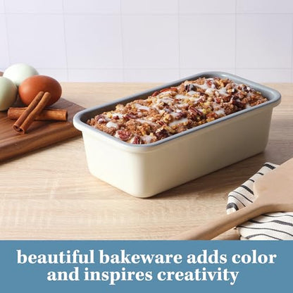 Sur La Table Kitchen Essentials Bake Sale 9 X 5 Inch PFOA, PFAS, PTFE Free Nonstick Loaf Pan - Linen White