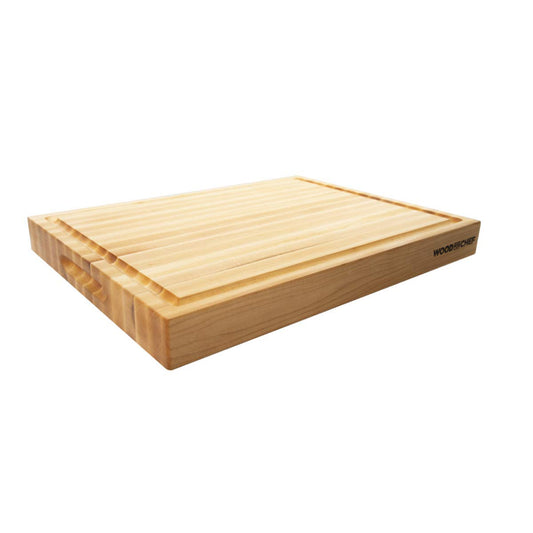 Medium Wood Cutting Board from Canadian Maple - A Reversible Butcher Block That Comes with Juice Groove for Cutting Meat and Juicy Veggies Easily - Maple Chopping Board - 16x12x1.5"