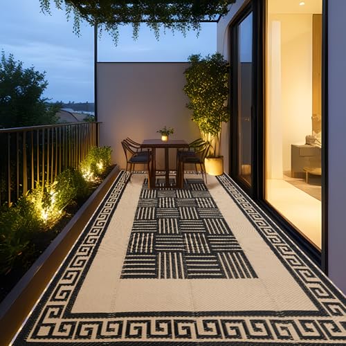 YONILE LED Outdoor Rug 8x10 ft Waterproof for Patios Clearance,Reversible Outdoor Plastic Straw Rug, RV Mat Outside, Indoor Outdoor Carpet for Porch, Deck, Backyard, Balcony, Picnic