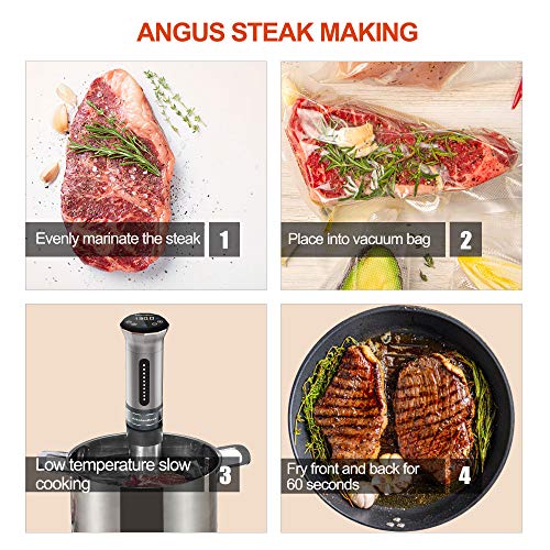 KitchenBoss Sous Vide Cooker Machine: Ultra-quiet 1100 Watts Sous Vide Precision Cooker IPX7 Waterproof Stainless Steel, Suvee Cooker Immersion Circulator Accurate Temp Digital LED Touch Screen G300S