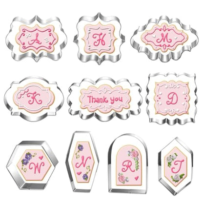 Auktosmn Large Plaque Cookie Cutter Set-10 Piece-4.0 Inch-Diswasher Safe-Frame Cookie Cutter Shape for Baking