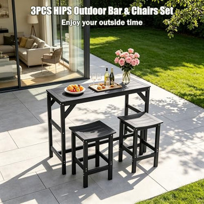 Liskanap Outdoor Patio Bar Set,55" Bar Height Table and Chairs Set