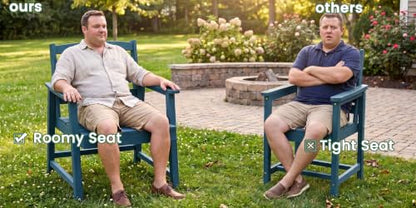 LOUNZY 9 Piece HDPE Patio Dining Set for 8, Outdoor Furniture,Navy