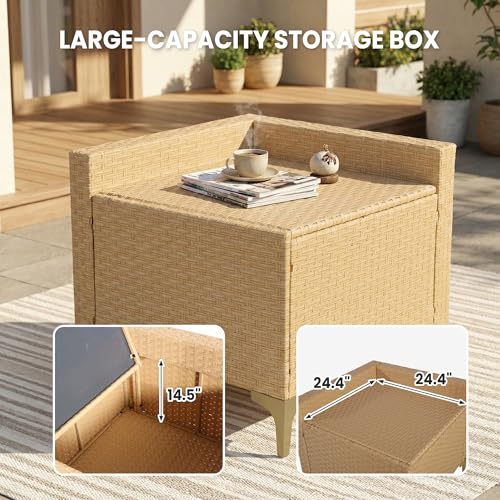 FHFO 8 Piece Patio Furniture Set, Outdoor Wicker Sectional Sofa Set