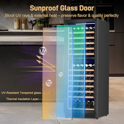 Velivi 24" Inch Dual-Zone Wine Fridge Freestanding/Built-in Wine Cooler