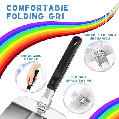 Fat-Cattie Pizza making kit,Pizza Peel Pizza Pan Set with 12"Pizza Peel、12"Pizza Pan、11"Pizza Cutter Rocker(8PC)