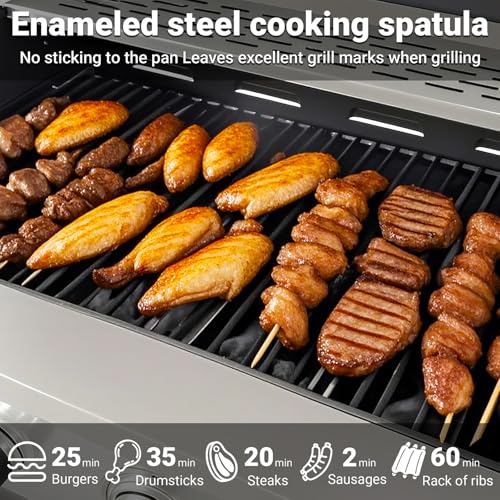 Endark 51000BTU|4-burner propane gas grill | Stainless steel construction | Dual side racks and wheels | Designed for patio, garden, and backyard cooking